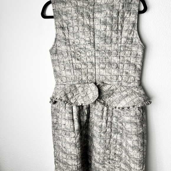 Erica Women’s Grey Quilted/ Studded/ Office Dress Large.. good condition. - Picture 7 of 11